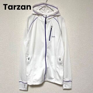 2799 Tarzan ジャージ ジップアップ 長袖 フード付き 運動 白紫(その他)