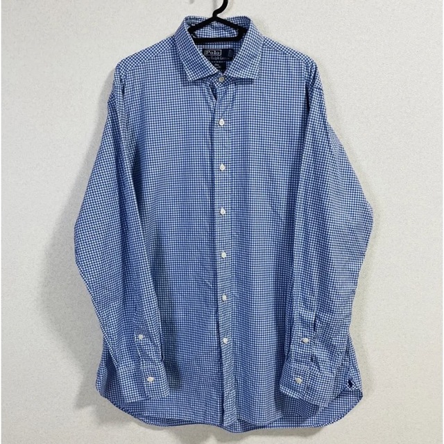 【90s レア 裾ポニー】ポロバイラルフローレン 長袖シャツ チェックシャツ