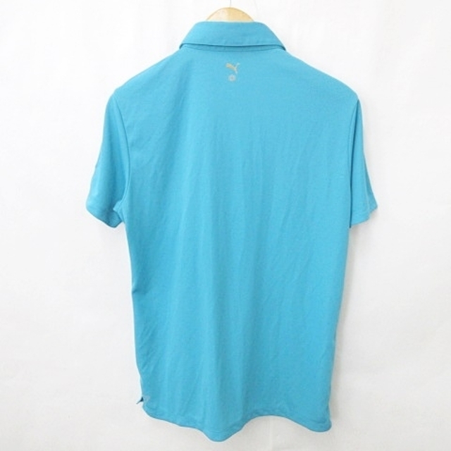 PUMA(プーマ)のプーマ PUMA ゴルフ シャツ 半袖 プリント ラメ 刺繍 ブルー XO スポーツ/アウトドアのゴルフ(ウエア)の商品写真