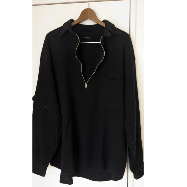 COMOLI - COMOLI 縮絨ウール ハーフジップシャツ サイズ3 22AW NAVYの