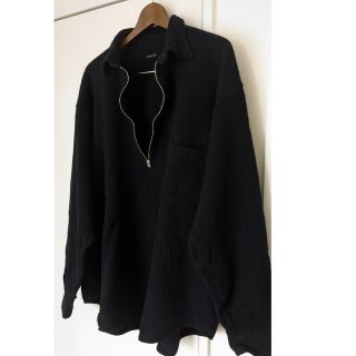 COMOLI 縮絨ウール ハーフジップシャツ サイズ3 22AW NAVY