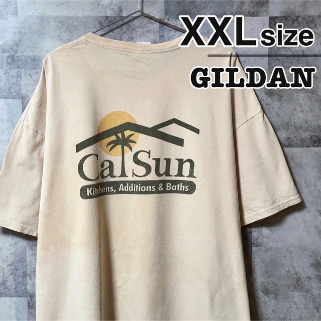 GILDAN(ギルタン)のGILDAN ギルダン　Tシャツ　XXLサイズ　ピンク　ベージュ　旧タグ　古着 メンズのトップス(Tシャツ/カットソー(半袖/袖なし))の商品写真