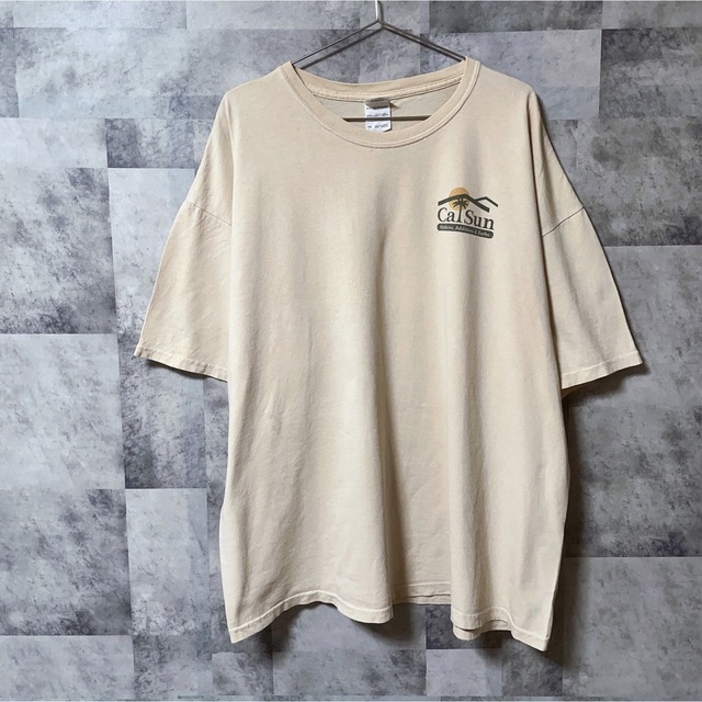 GILDAN(ギルタン)のGILDAN ギルダン　Tシャツ　XXLサイズ　ピンク　ベージュ　旧タグ　古着 メンズのトップス(Tシャツ/カットソー(半袖/袖なし))の商品写真