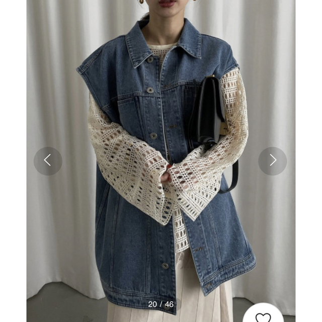 AMERI MESH LAYERED DENIM JACKET - Gジャン/デニムジャケット