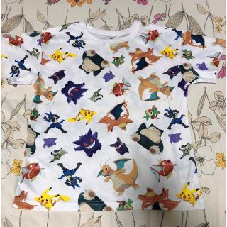 ポケモン(ポケモン)の新品 150cm ポケットモンスター 半袖 ドライ Tシャツ 総柄 白(キャラクターグッズ)