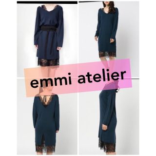 エミアトリエ(emmi atelier)の【emmi atelier】レースニットコンビワンピース(ひざ丈ワンピース)