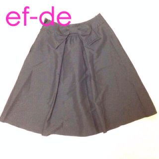 エフデ(ef-de)のef-de バックリボンスカート 黒(ひざ丈スカート)