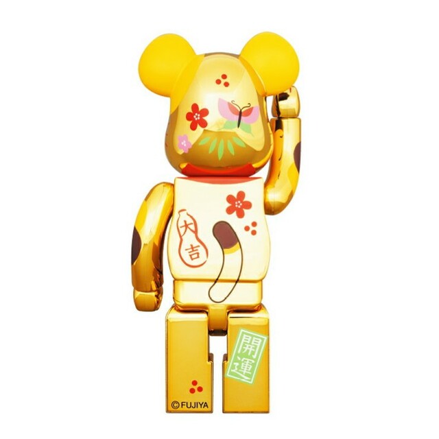 BE@RBRICK(ベアブリック)のBE@RBRICK 招き猫 ペコちゃん 福 金メッキ 1000% ベアブリック ハンドメイドのおもちゃ(フィギュア)の商品写真