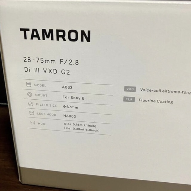 TAMRON(タムロン)の新品☆TAMRON☆A063☆28-75mm 2.8 Di III VXD G2 スマホ/家電/カメラのカメラ(レンズ(ズーム))の商品写真