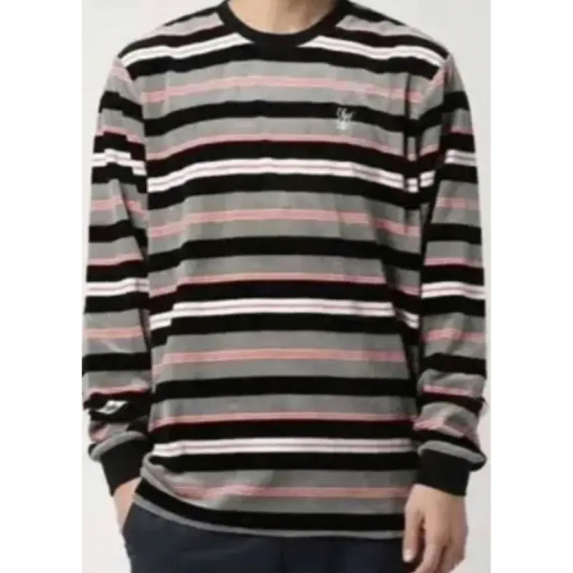 ハフ HUF ベロア スウェット ボーダー ロンT 長袖 tシャツ