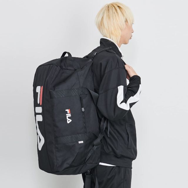 【色: ブラック】フィラ ボストンバッグ リュック 大容量 50L 3WAY 旅 【色: ブラック】フィラ ボストンバッグ リュック 大容量 50L 3WAY 旅