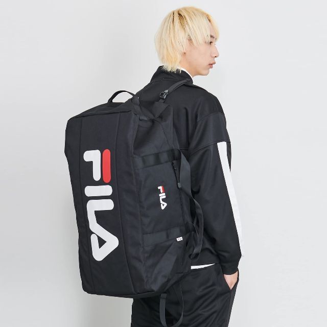 【色: ブラック】フィラ ボストンバッグ リュック 大容量 50L 3WAY 旅 【色: ブラック】フィラ ボストンバッグ リュック 大容量 50L 3WAY 旅