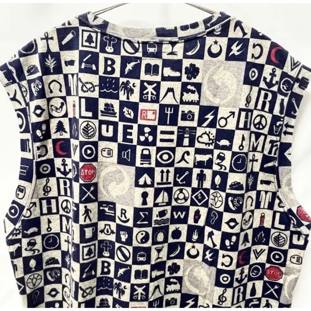 HOLLYWOOD RANCH MARKET(ハリウッドランチマーケット)の【超美品】BLUEBLUE購入ハリウッドランチマーケットHRM市松模様Tシャツ メンズのトップス(Tシャツ/カットソー(半袖/袖なし))の商品写真
