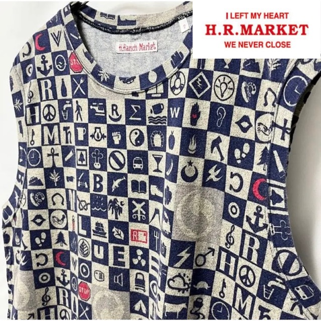 HOLLYWOOD RANCH MARKET(ハリウッドランチマーケット)の【超美品】BLUEBLUE購入ハリウッドランチマーケットHRM市松模様Tシャツ メンズのトップス(Tシャツ/カットソー(半袖/袖なし))の商品写真