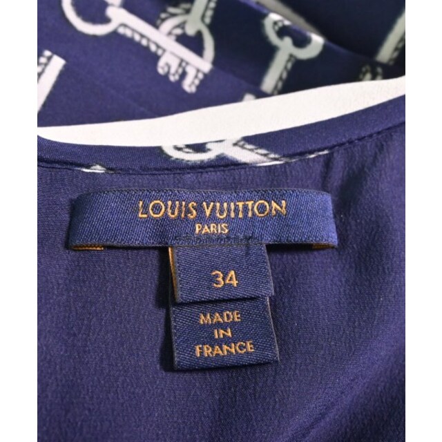 LOUIS VUITTON(ルイヴィトン)のLOUIS VUITTON ワンピース 34(XS位) 紺x白(総柄) 【古着】【中古】 レディースのワンピース(ひざ丈ワンピース)の商品写真