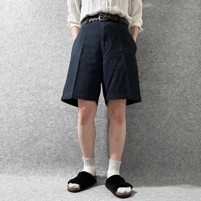 【CHAPS】チャップス ワイド チノパン ショーツ ハーフパンツ 濃紺 W38 1