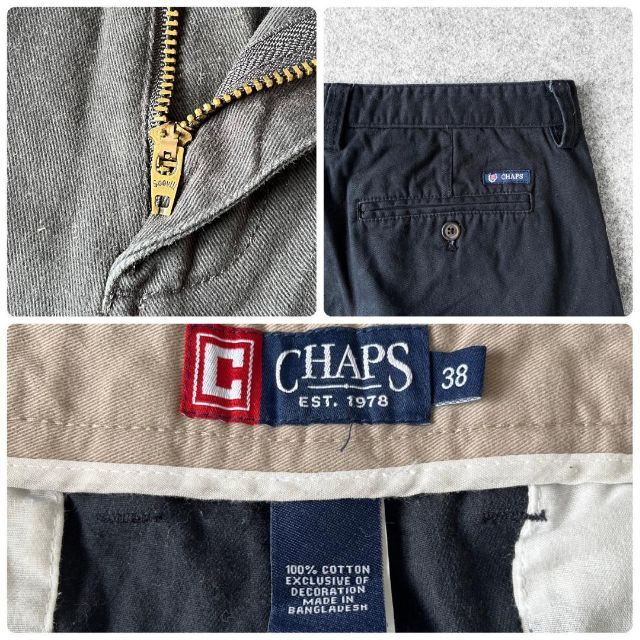 【CHAPS】チャップス ワイド チノパン ショーツ ハーフパンツ 濃紺 W38 9