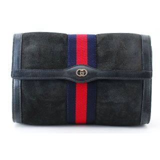 グッチ(Gucci)のGucci オールドグッチ シェリーライン クラッチバッグ スエード(クラッチバッグ)