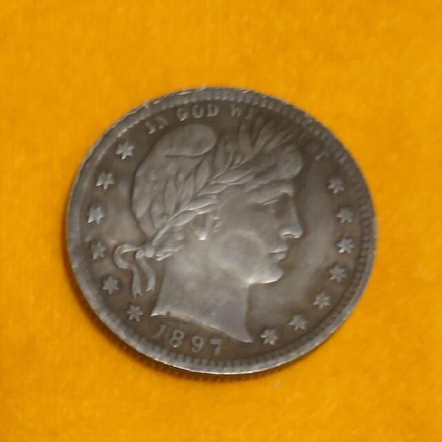 エンタメ/ホビー希少　1897    ＵＳ  1/4 ＄　硬貨　　　　１種