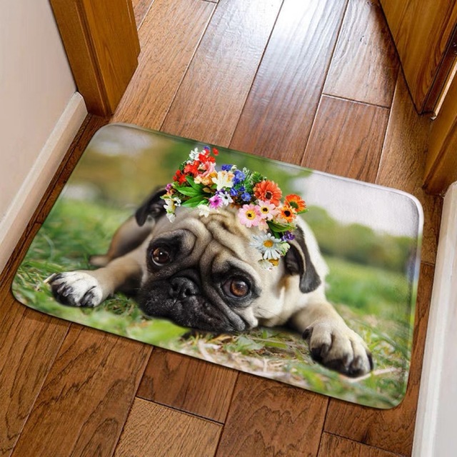 ラグカーペット ラグマット 40x60cm PUG玄関マット・パグ雑貨