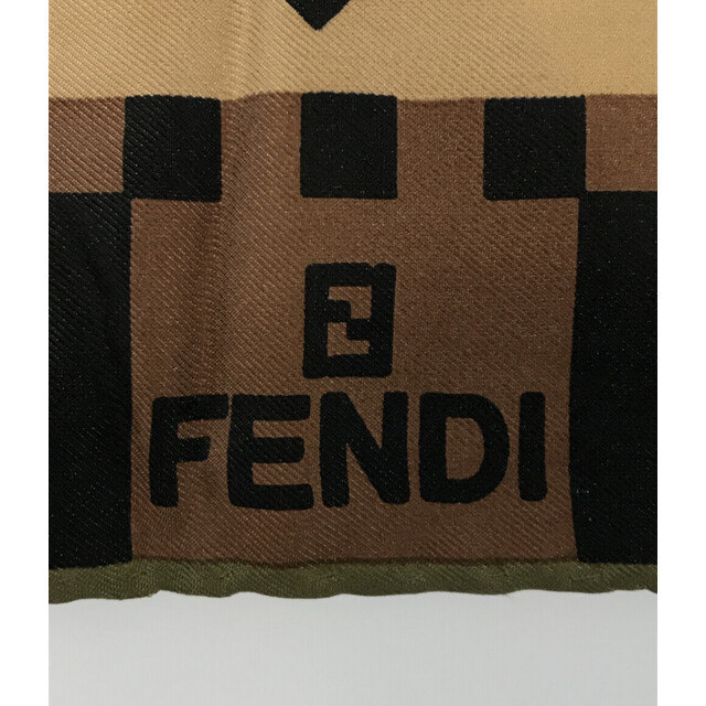 FENDI(フェンディ)のフェンディ FENDI スカーフ シルク100%  ズッカ  レディース レディースのファッション小物(バンダナ/スカーフ)の商品写真