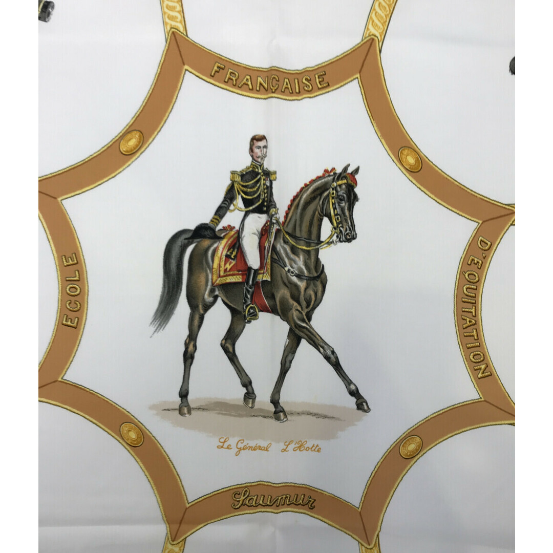 エルメス スカーフ カレ90 シルク100% 馬