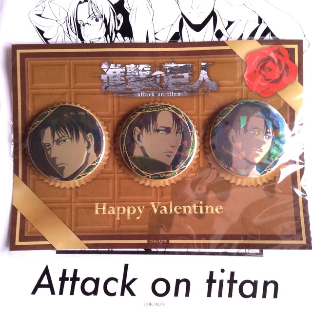 進撃の巨人 リヴァイ バレンタイン 缶バッジ セットの通販 by 進撃の巨人 リヴァイ バレンタイン 缶バッジ セットの通販 by