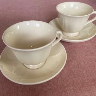 ウェッジウッド(WEDGWOOD)のウェッジウッド アイボリー カップアンドソーサー 2客セット(食器)