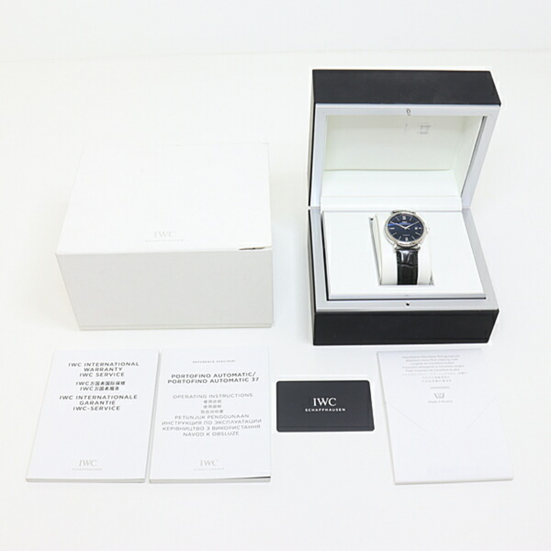 IWC メンズ腕時計 ポートフィノ・オートマティック IW356502 ブラック文字盤 クロコダイルベルト 自動巻き