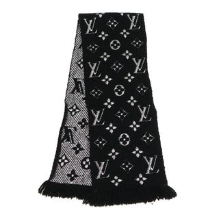 ルイヴィトン(LOUIS VUITTON)のルイヴィトン エシャルプ ロゴマニア マフラー モノグラム M75833 ユニセックス ブラック シルバー LOUIS VUITTON 【中古】 【アパレル・小物】(マフラー/ストール)