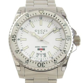 グッチ(Gucci)のグッチ GUCCI ダイヴ DIVE メンズ クォーツ 腕時計 SS ホワイト文字盤 YA136302 中古 新入荷 GU0364(腕時計(アナログ))