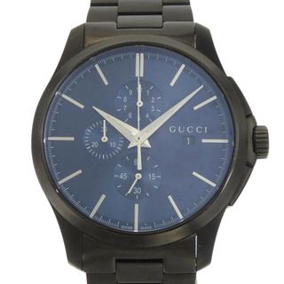 グッチ(Gucci)のグッチ GUCCI Gタイムレス クロノグラフ メンズ クォーツ 腕時計 SS ネイビー文字盤 126.2 YA126275 中古 新入荷 GU0361(腕時計(アナログ))