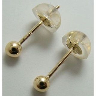 【新品】18金/k18/イエローゴールド/金丸玉ピアス/2mm(ピアス)