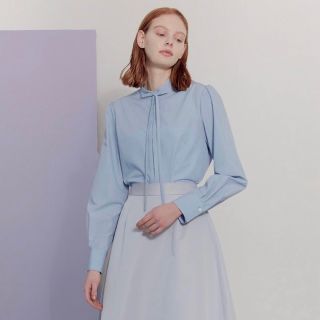 セオリー(theory)の［audire］bowtie blouse blue(シャツ/ブラウス(長袖/七分))