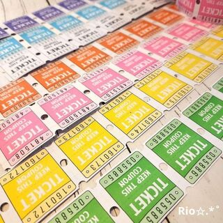 新品 ダブルチケット特盛700枚✩ ネオンカラー コラージュ素材 まとめ売り(その他)