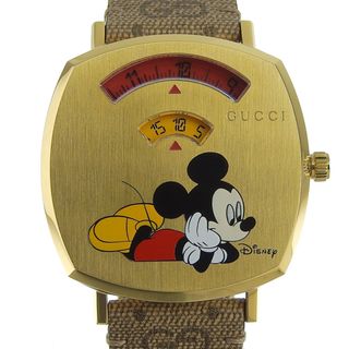 グッチ(Gucci)のグッチ GUCCI DISNEY×GUCCIコラボ ミッキープリント ユニセックス クォーツ 腕時計 GP GGスプリーム 157.4/YA157420 美品 新入荷 GU0315(腕時計)