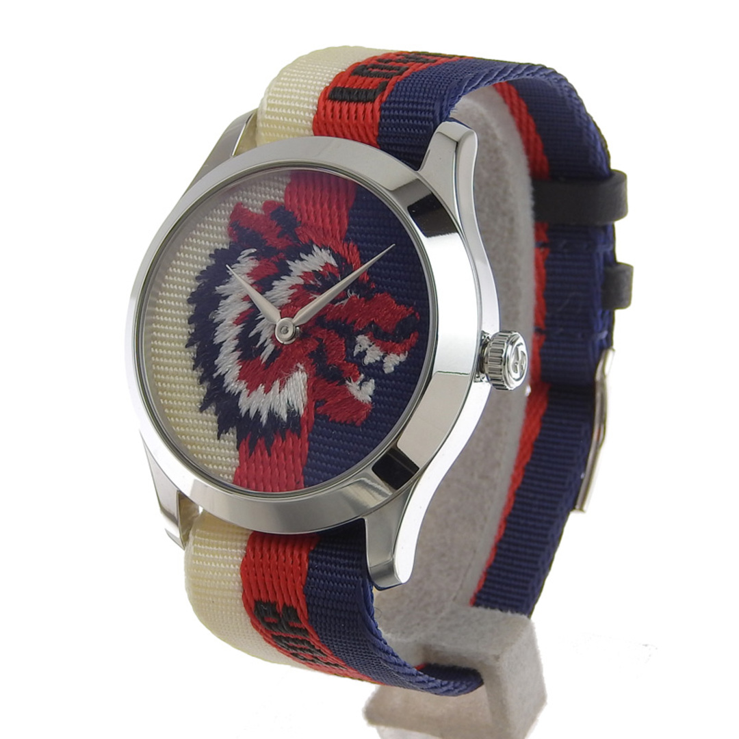 Gucci(グッチ)のグッチ GUCCI Gタイムレス ウルフ メンズ クォーツ 腕時計 SS ナイロン トリコロール文字盤 YA1264059 美品 新入荷 GU0326 メンズの時計(腕時計(アナログ))の商品写真