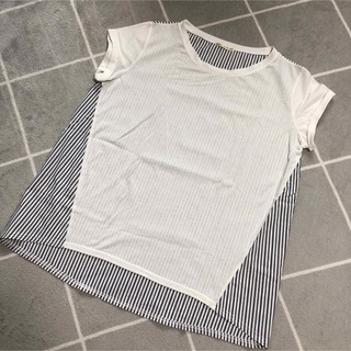 ナイスクラップ(NICE CLAUP)のナイスクラップ　切替ストライプTシャツ(Tシャツ(半袖/袖なし))