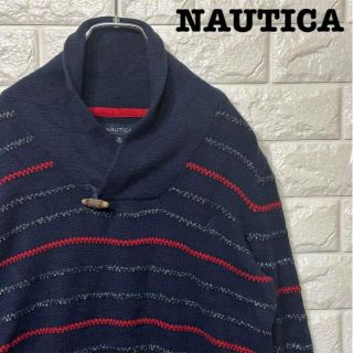 ノーティカ(NAUTICA)のユニセックス★ノーティカNAUTICA 襟付きニットセーター ボーダー ネイビー(ニット/セーター)