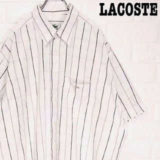 ラコステ(LACOSTE)のマルチカラー★ラコステLACOSTE 半袖チェックシャツ ビッグサイズ 刺繍ロゴ(シャツ)