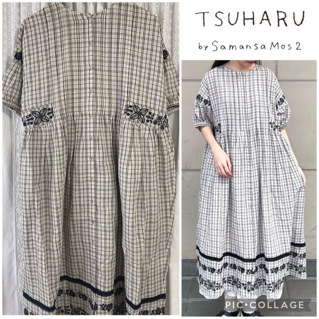 TSUHARU⋈ 夏花刺繍レースワンピース⋈グレー