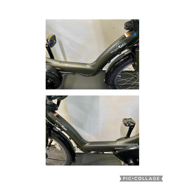 電動自転車 ヤマハ パスキスミニ 20インチ 3人乗り 8.7ah カーキ色