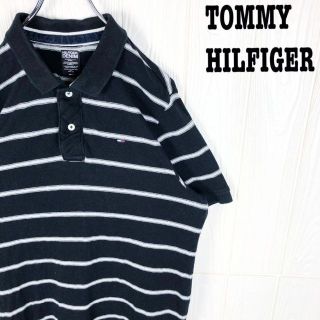 トミーヒルフィガー(TOMMY HILFIGER)のトミーヒルフィガー 半袖ポロシャツ ボーダー ゆるだぼ 刺繍ワンポイント 胸ロゴ(ポロシャツ)