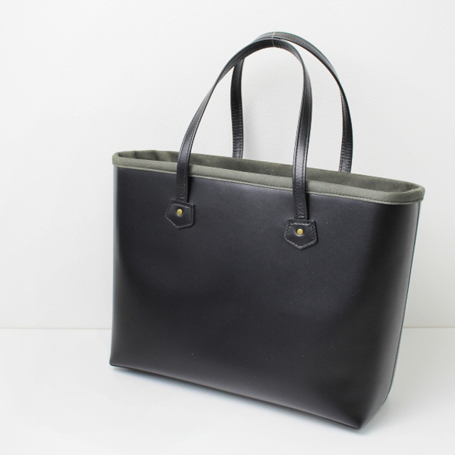 美品 ARTS&SCIENCE アーツ＆サイエンス Boxbag boxcalf black 巾着付 レザー トートバッグ/ブラック 鞄【2400013319119】