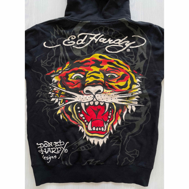 Ed Hardy エドハーディ　ジップアップパーカー　タイガー　ドラゴン　黒　M 2