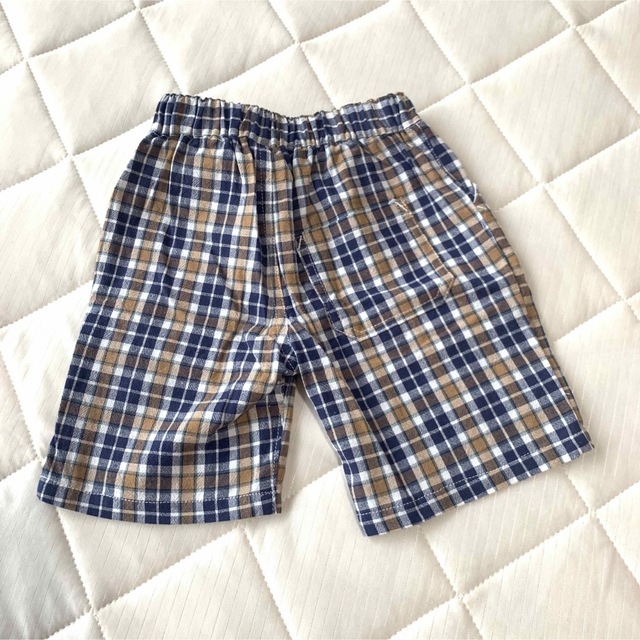 しまむら(シマムラ)の【未使用】チェックハーフパンツ キッズ/ベビー/マタニティのキッズ服男の子用(90cm~)(パンツ/スパッツ)の商品写真