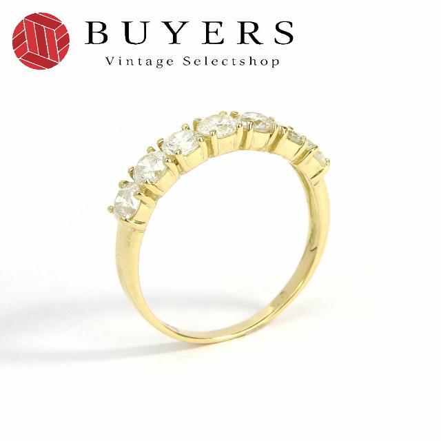 【中古】 K18YG 指輪 リング 日本サイズ約12.5号 イエローゴールド 約2.1g ダイヤモンド 7P 1.0ct 小物 アクセサリー ジュエリー レディース 女性 jewelry Accessories ring gold diamond