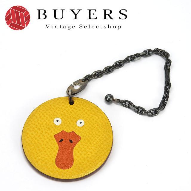 エルメス チャーム アヒル アニマル イエロー レザー 革 アクセサリー 小物 レディース メンズ 女性 男性 HERMES accessory charm duck