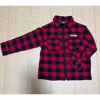 エクストララージ(XLARGE)のエクストララージキッズ　ビッグワッペンつきブロックチェックジップジャケット(ジャケット/上着)