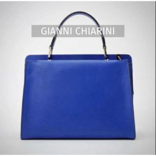 トゥモローランド(TOMORROWLAND)の美品【GIANNI CHIARINI】ハンドバッグ 2way ブルー(ハンドバッグ)